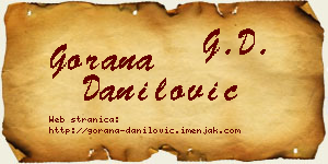Gorana Danilović vizit kartica